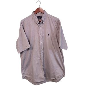 Ralph Lauren Golf‎ Tilden 100% Cotton Short Sleeve Preppy Button Down Mens LG